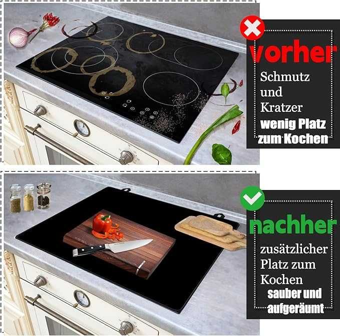 Pokrywa kuchenki z 2 silikonowymi paskami szczelinowymi, 73 x 52 cm