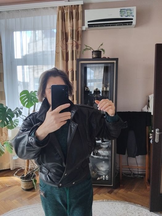 куртка-косуха из натуральной кожи,черная