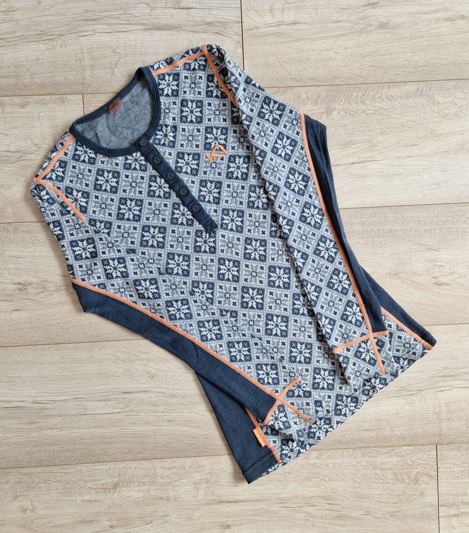 KariTraa 100% merino wełniana koszulka bluzka termiczna
