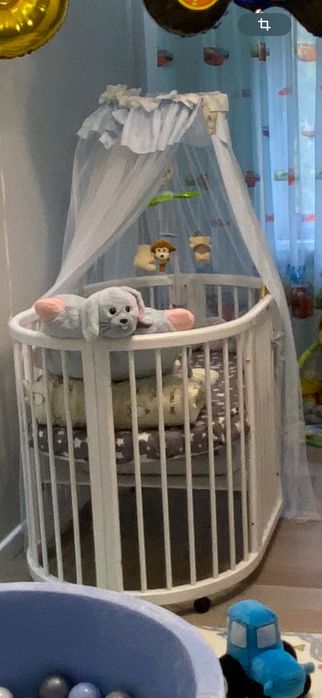 Дитяче ліжко Ingvart 9в1 + матрац. Ліжечко-трансформер.