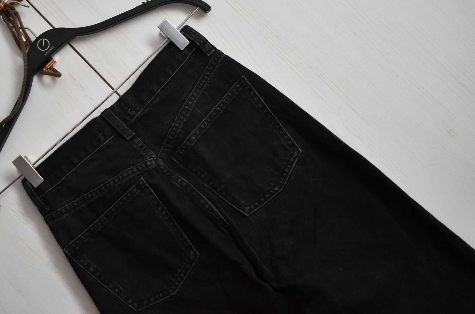 Spodnie dżinsowe XXS wysoki stan dżinsy jeansowe wide leg proste Zara
