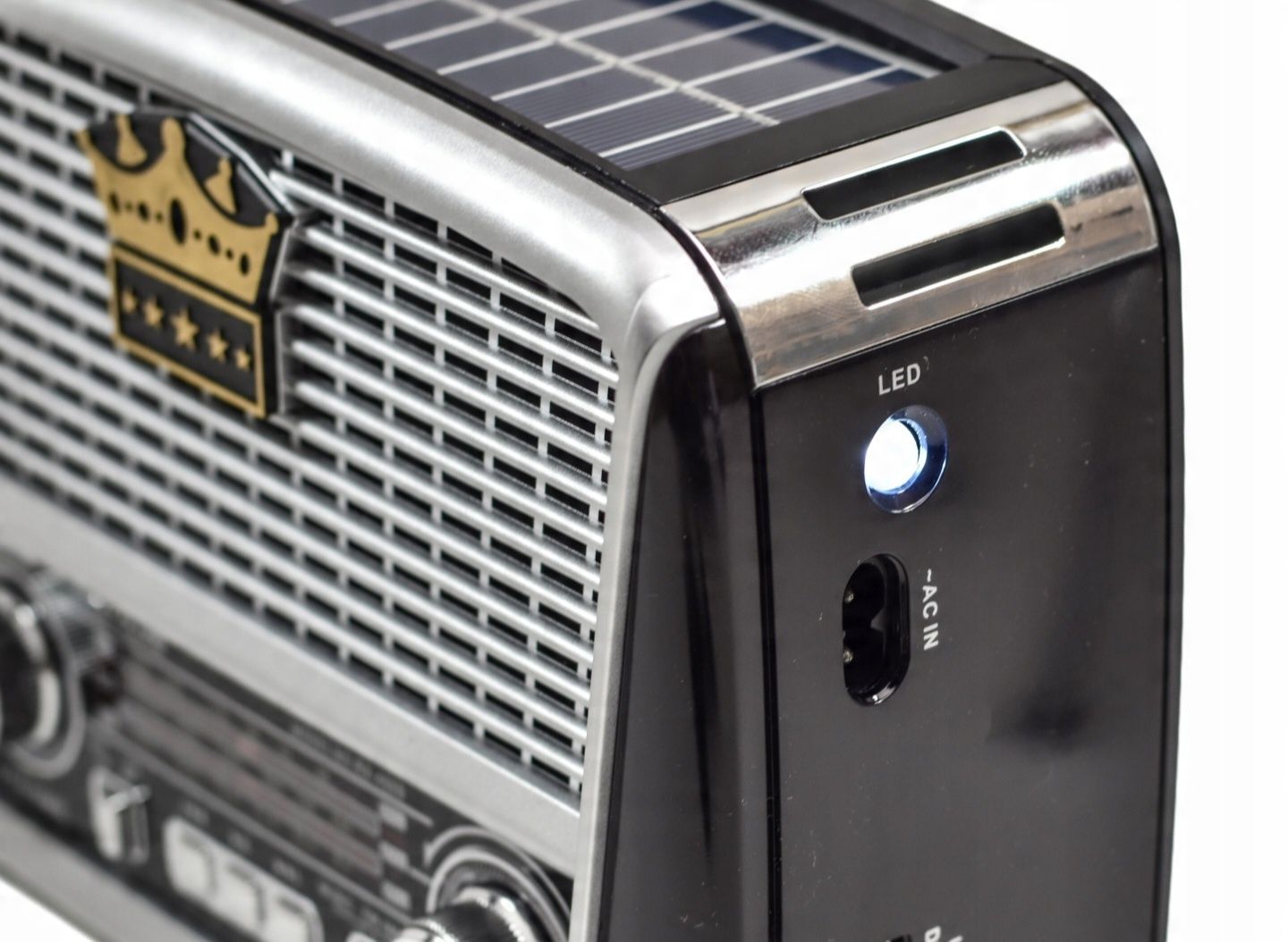 Radio Retro Solar Solarne Latarka Led Głośnik USB