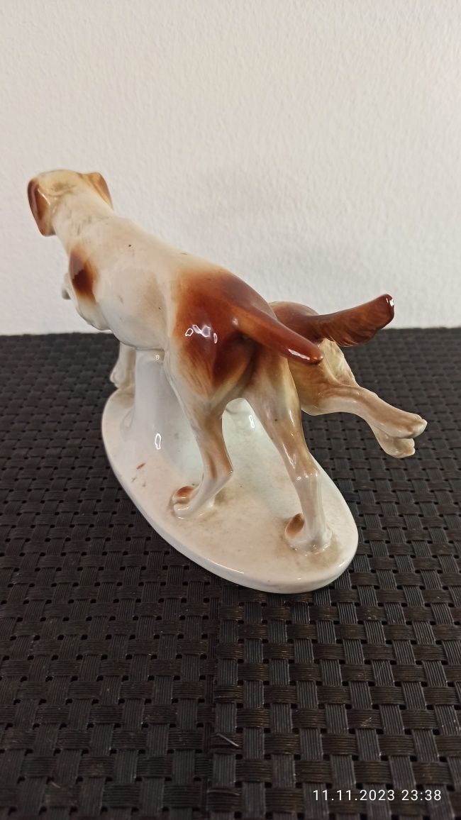 Porcelana Grafenthal  Carl Scheidig Figurka Psy  Myśliwskie Charty