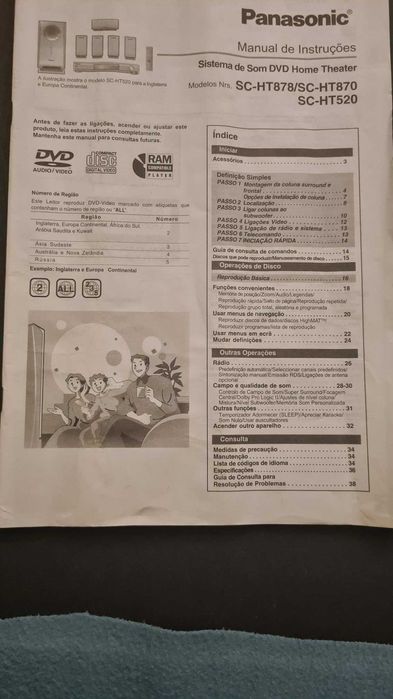 Sistema de som Home Theather Sound System modelo SC-HT870- PANASONIC