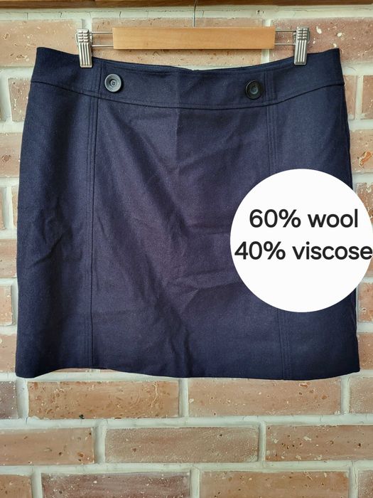 Wełniana ciepła spódnica spódniczka mini Esprit 40 42 L XL casual zima