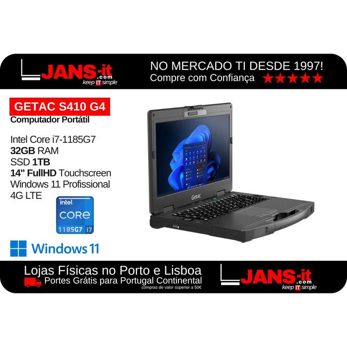 Getac S410 G4 | i7-1185G7, 32GB, SSD 1TB, 14″ FHD, TouchScreen, 4G LTE64739828160514123