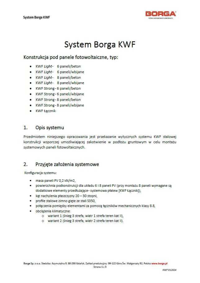 Konstrukcja Wsporcza Fotowoltaiki LIGHT 2 X 3  Betonowane/ Wbijane