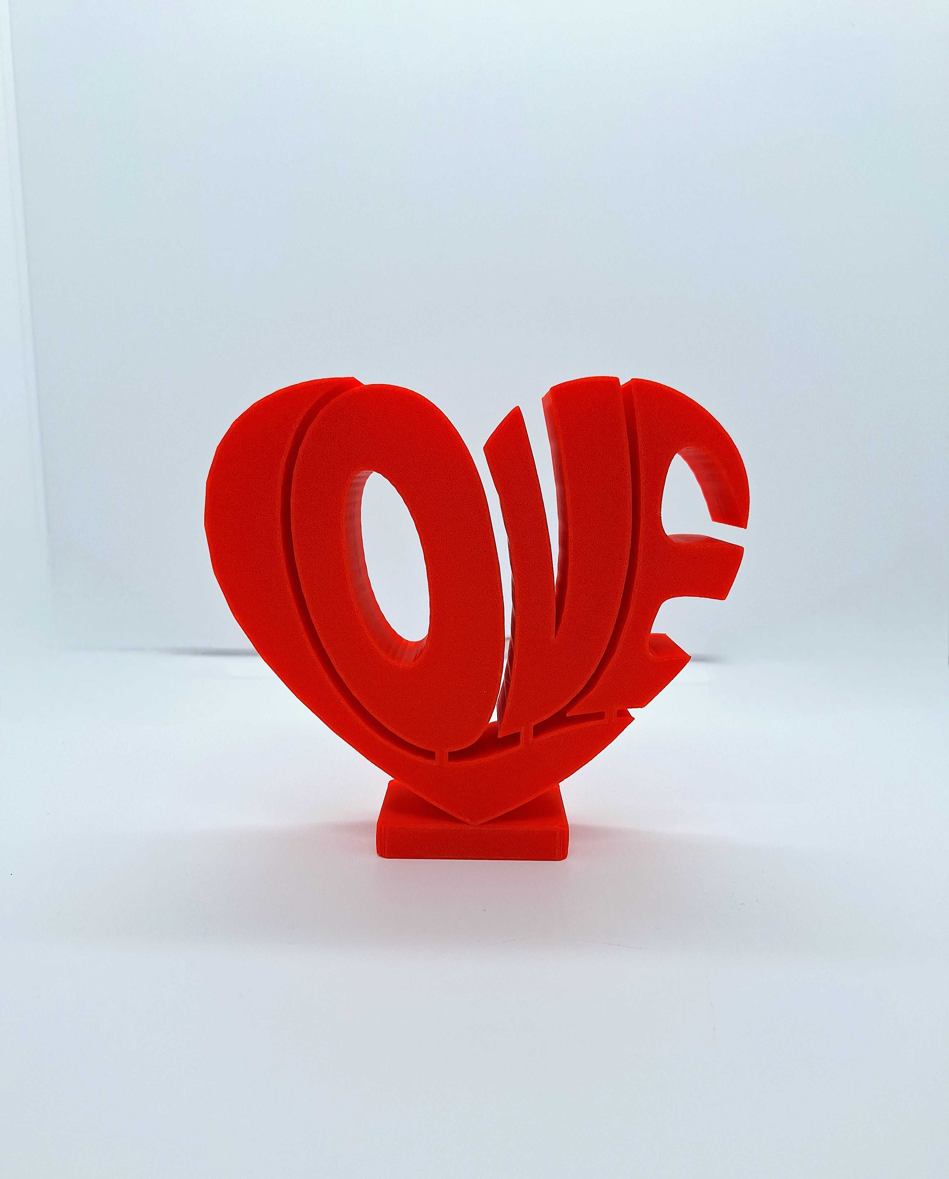 Serce 'Love', 3D, dekoracja stojąca