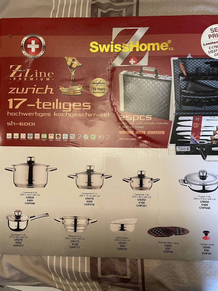 Набор кастрюли Swiss  Home Zline Premium из 25 персон...