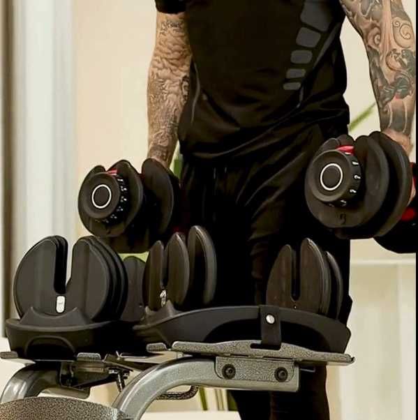 регулируемая гантеля 2,5 до 24 кг с платформой 15 в 1 гантели гантелі