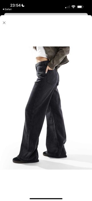 Джинси Pull&Bear широкі палаццо графіт/темно-сірі