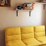 Żółta sofa jeszcze na gwarancji