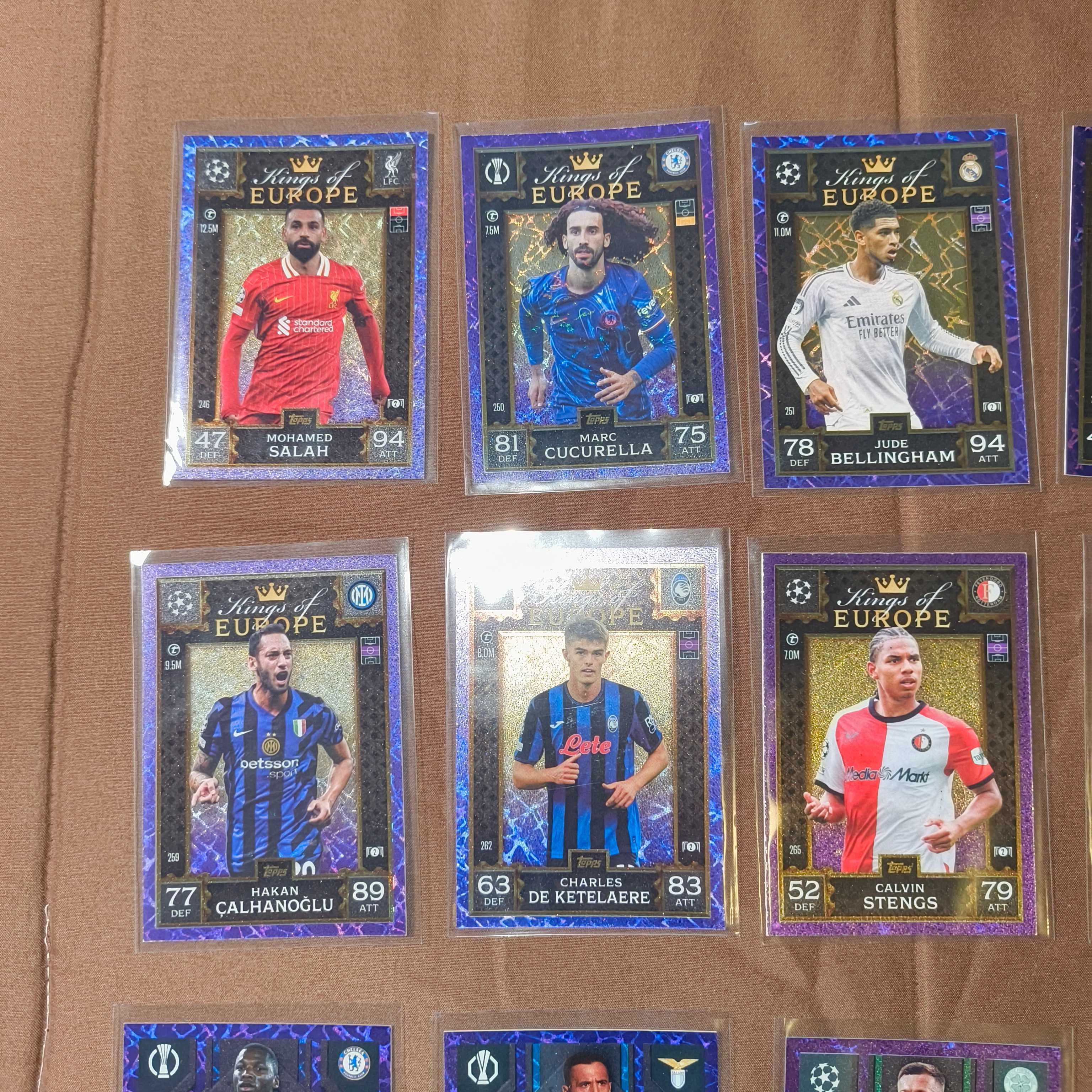 14 Cartas Paralelas Roxas Topps Match Attax Extra