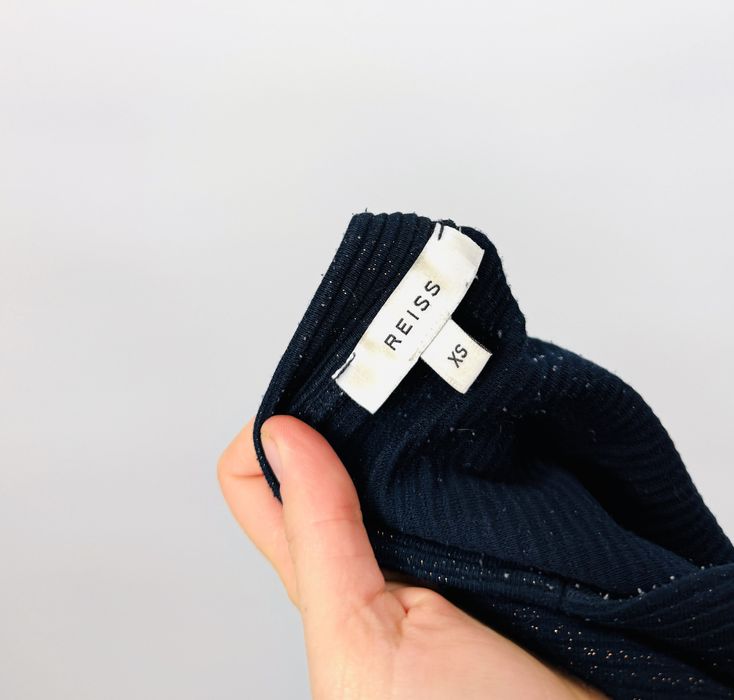 Granatowa bluzka ze złotą nitką XS 34 Reiss