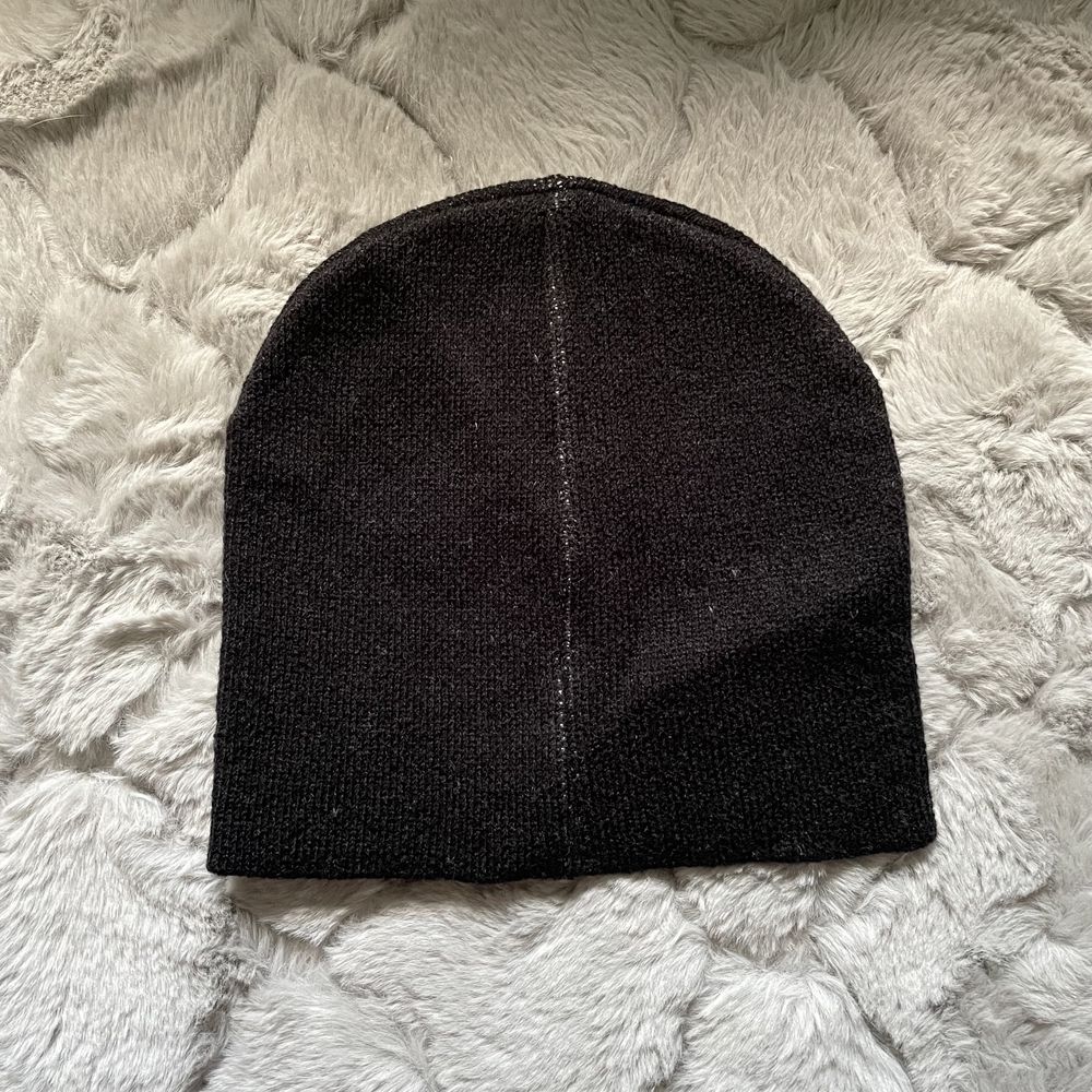 Nowa modna czarna czapka zimowa beanie z motywem czaszki Skull y2k