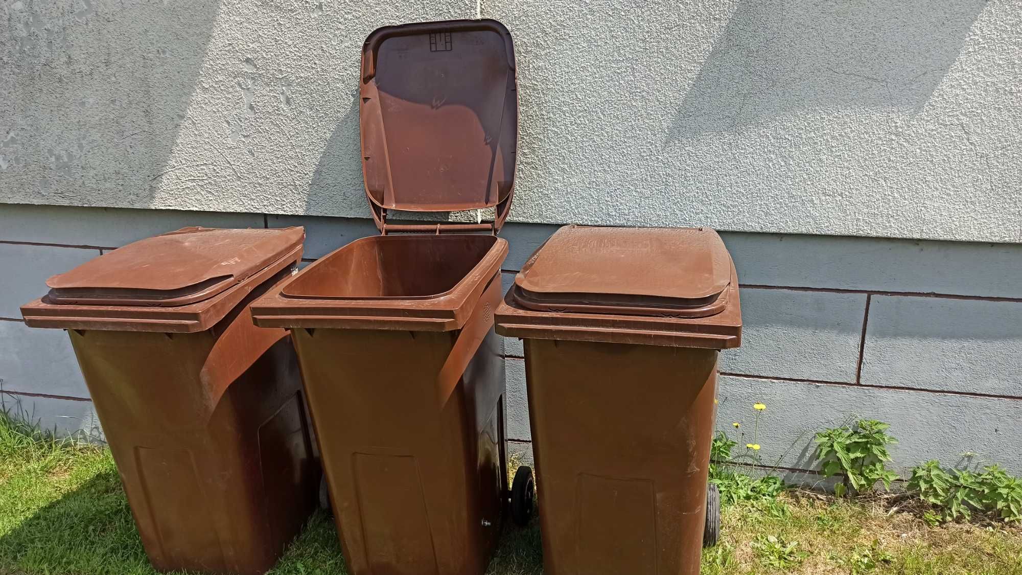 Kubeł Pojemnik 240L brąz czarny kosz nowy mocny DOWÓZ norma 40PN-EN 8