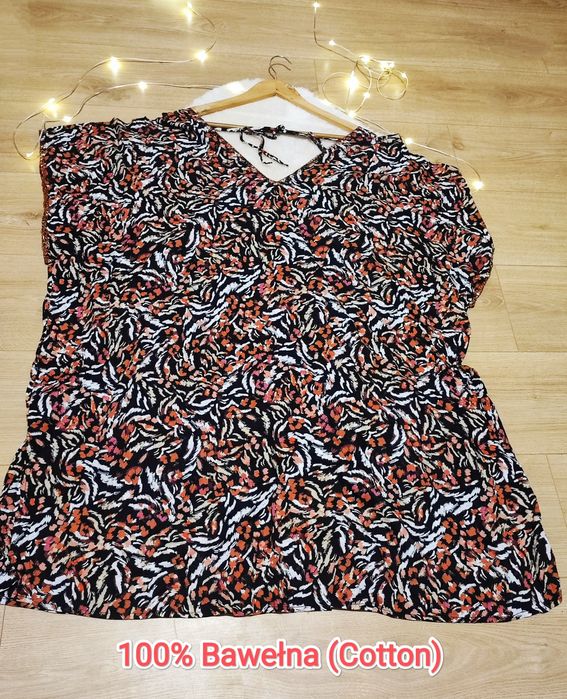 Panterkowa modna tunika sukienka damska plus size XL bawełna cotton