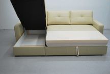 FAB 1100 beżowa skóra naturalna narożnik, rogówka kanapa sofa spanie