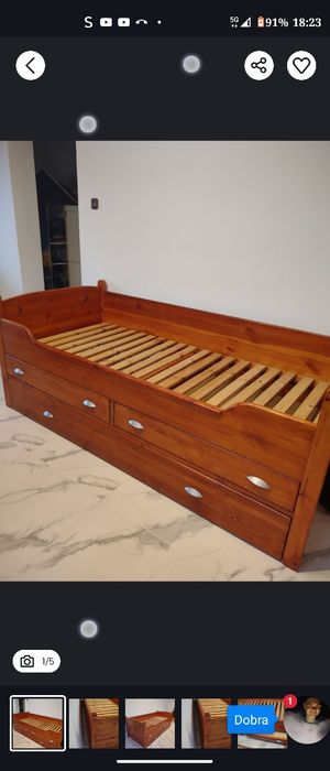 Drewniane łóżko, może być piętrowe