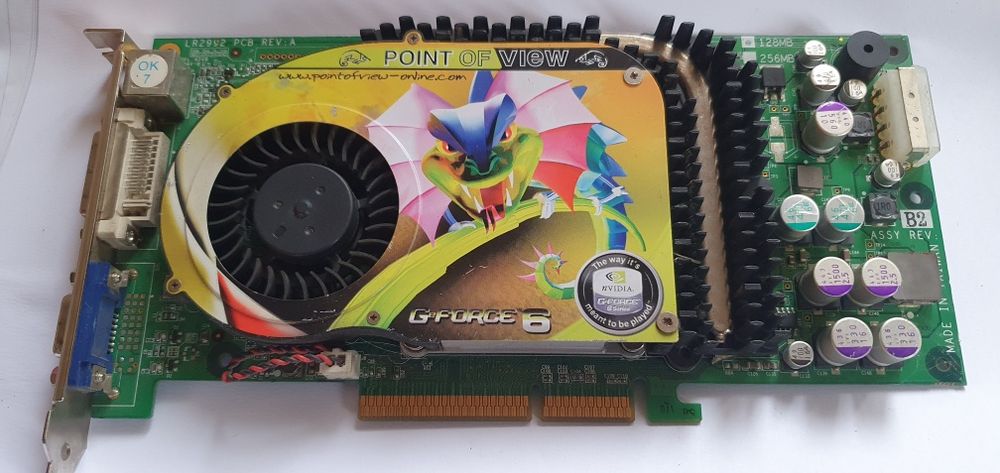 Nvidia Geforce 6800XT 128MB AGP 8X POINT OF VIEW Retro.