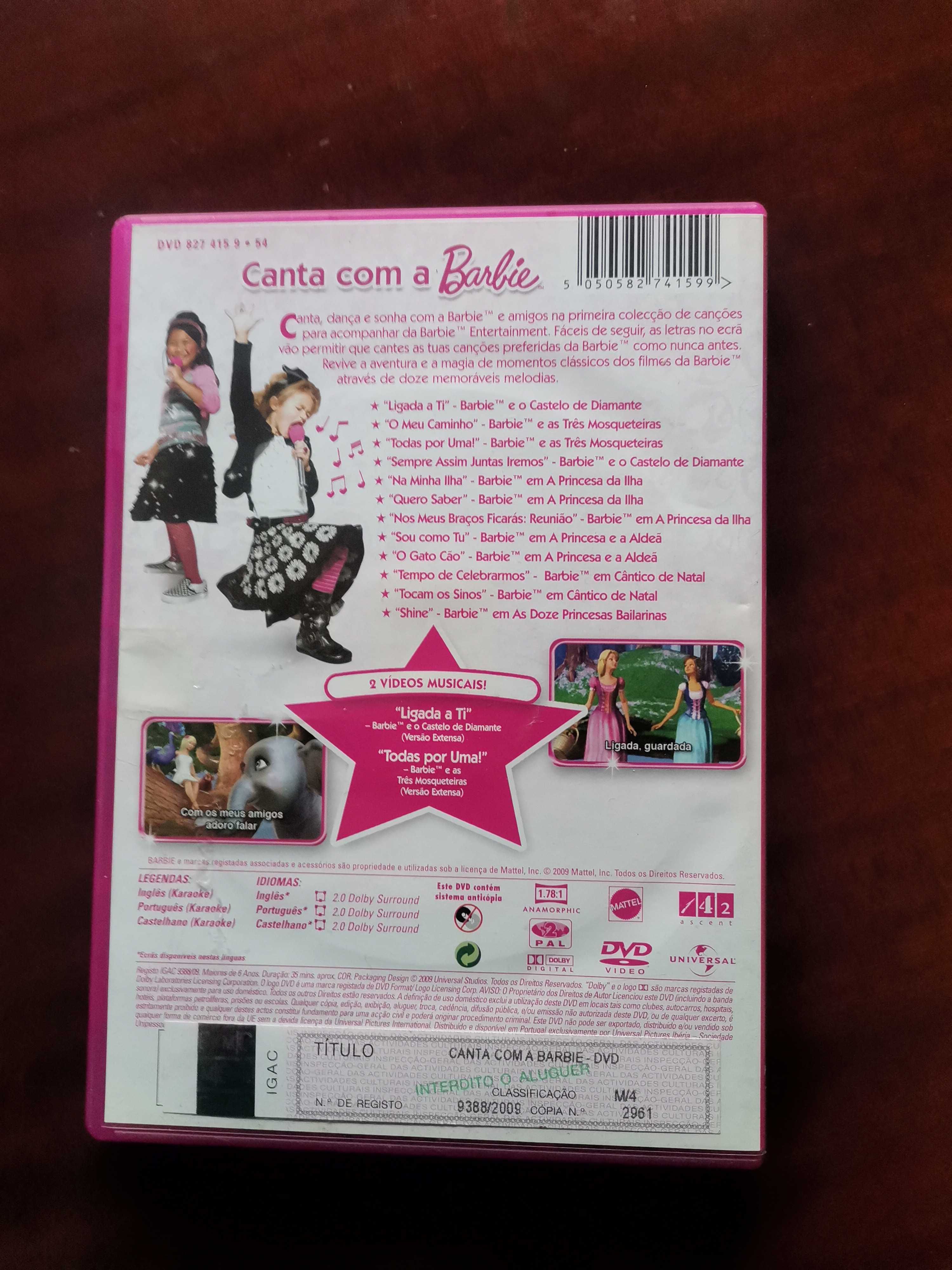 DVD " Canta com a Barbie " As canções dos teus filmes preferidos