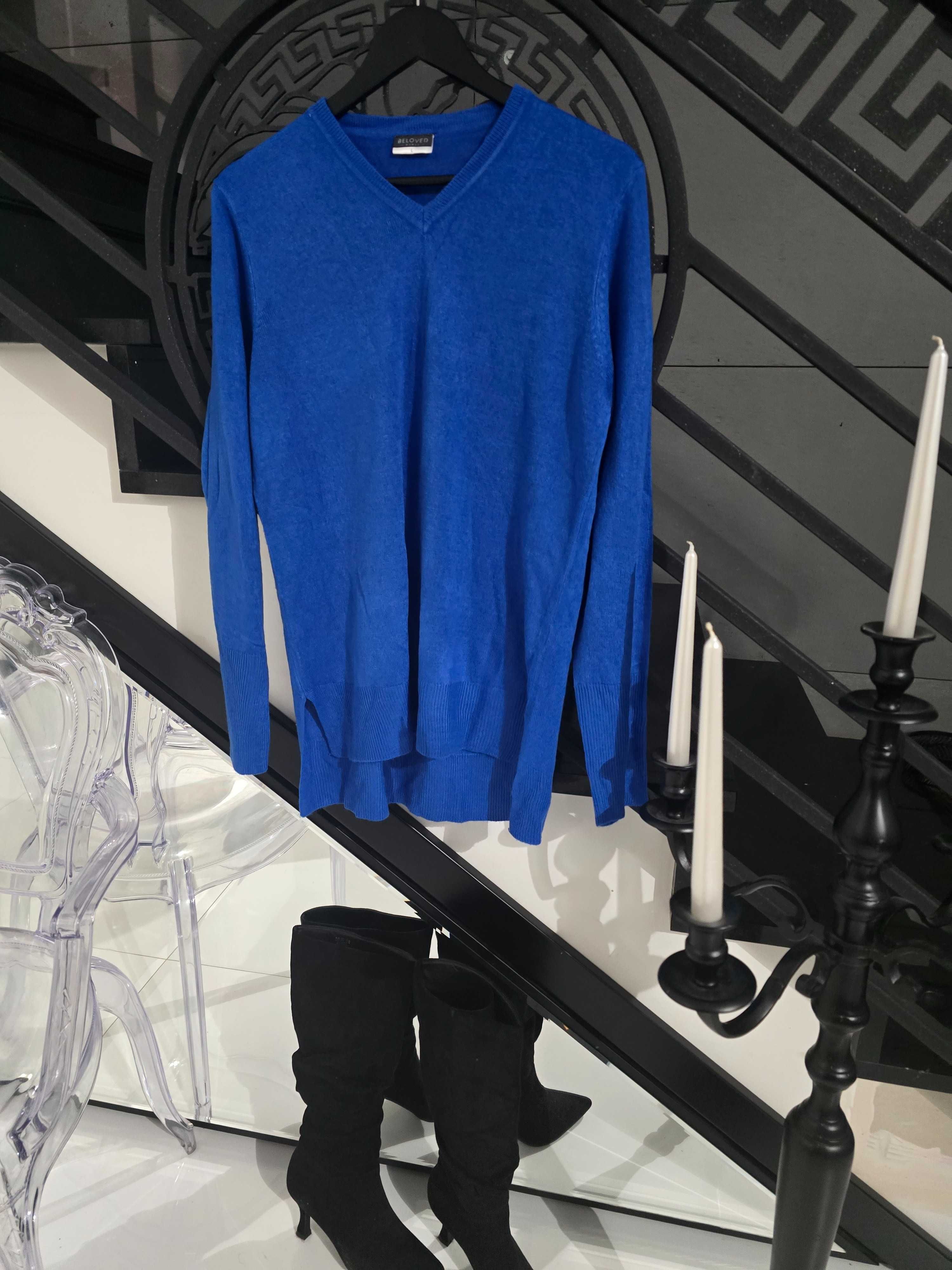 sweter kobaltowy L