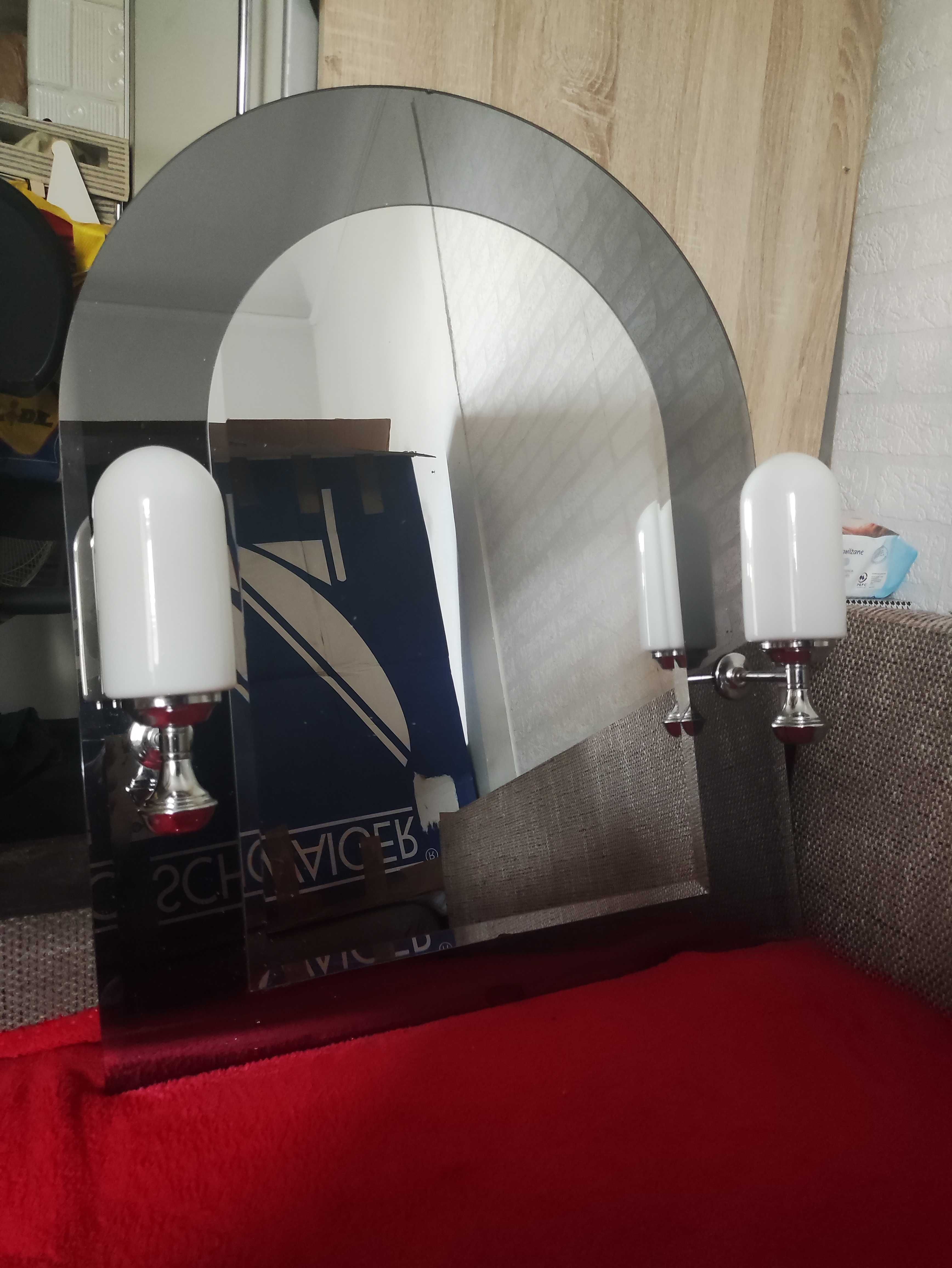 Lustro Łazienkowe ścienne na ścianę z Oświetleniem Lampka do łazienki