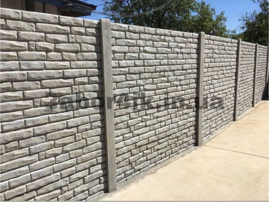 Забор бетонний, декоративний. Еврозабор