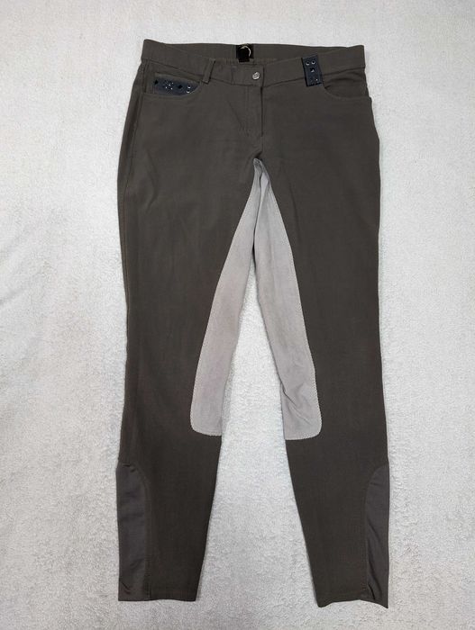 Zielone khaki spodnie jeździeckie bryczesy BR ok. 38 - 40