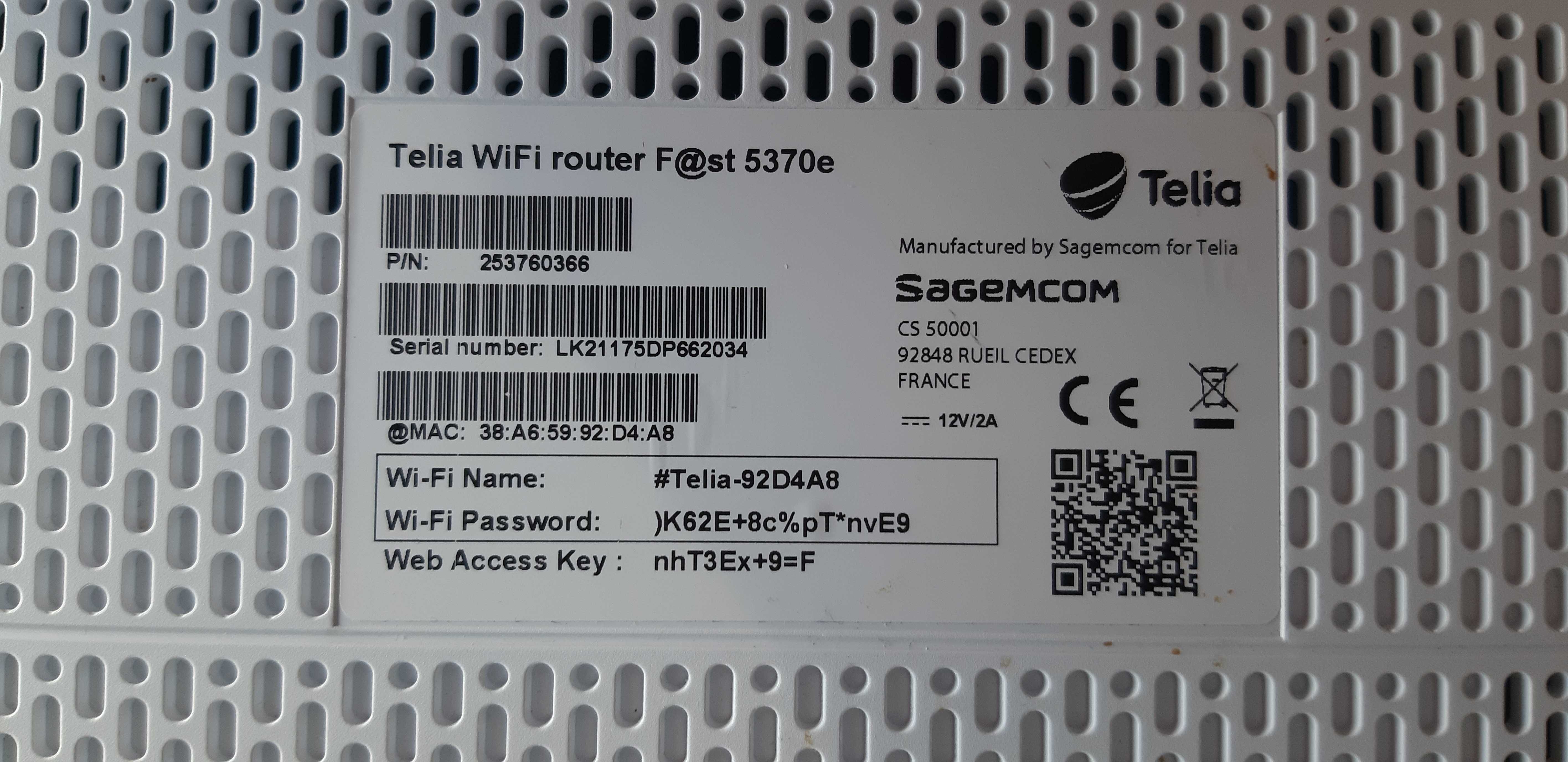 Роутер Sagemcom Fast 5370 HIGH END NEXT GENERATION ULTRA FAST 2.4G, 5G