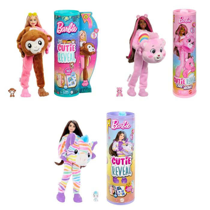 Barbie Cutie Reveal барбі в костюмі мавпа зебра мавпочка