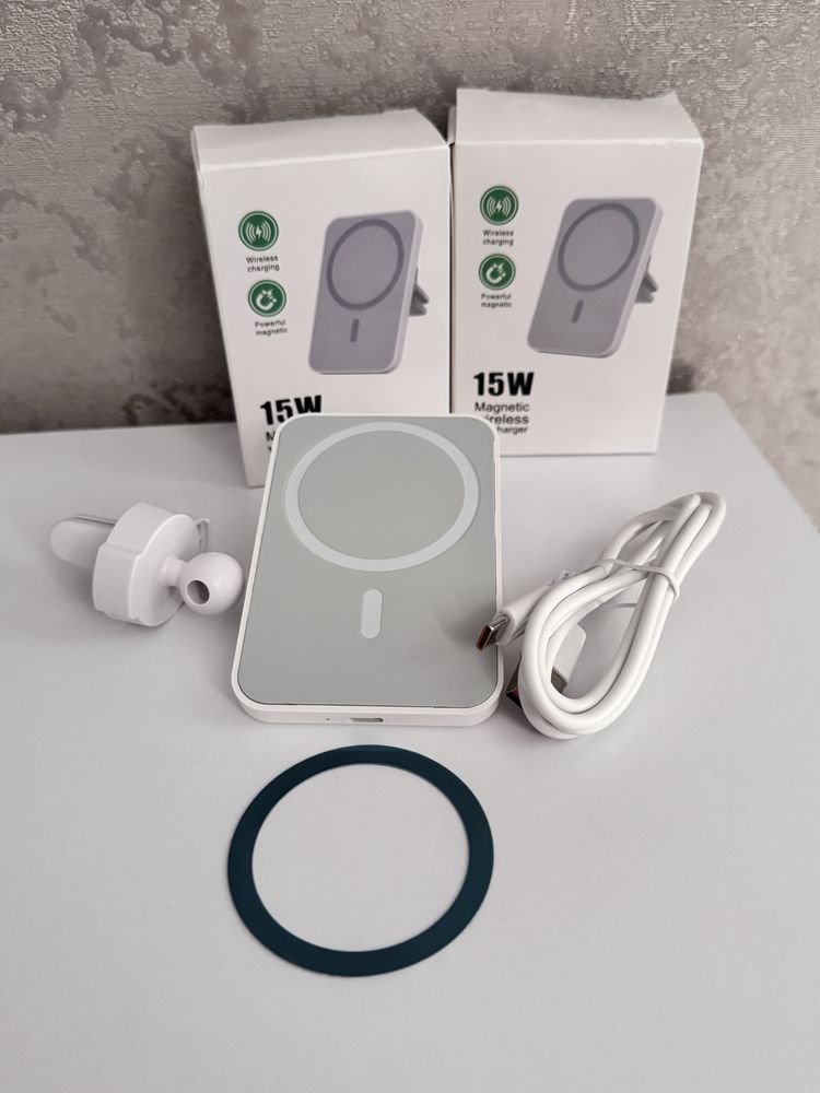 Автомобільна зарядка Magsafe магнітна бездротова для iPhone 15W