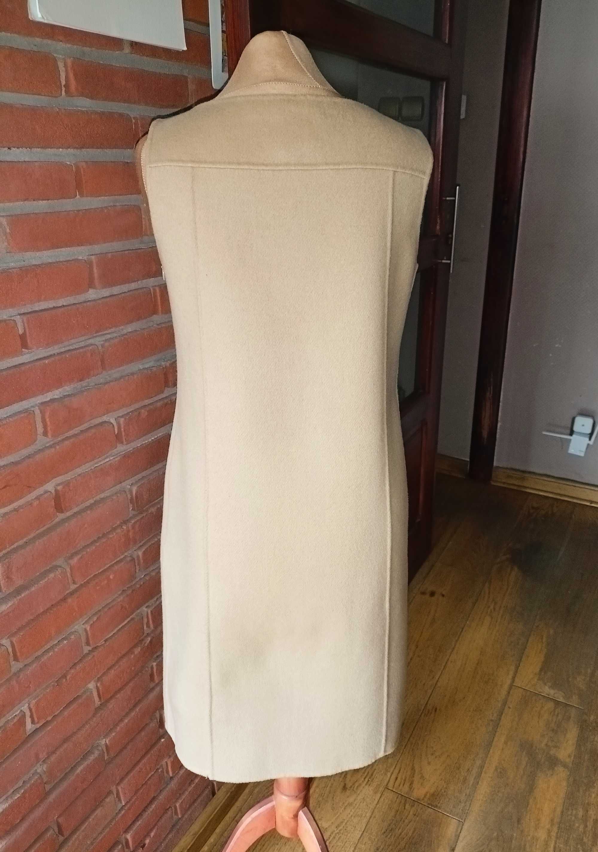 Max Mara kobieca tweedowa sukienka camel 34