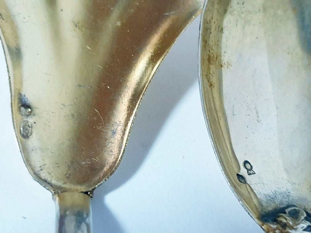 Fantasticas antigas colheres compridas Arte Nova em prata portuguesa