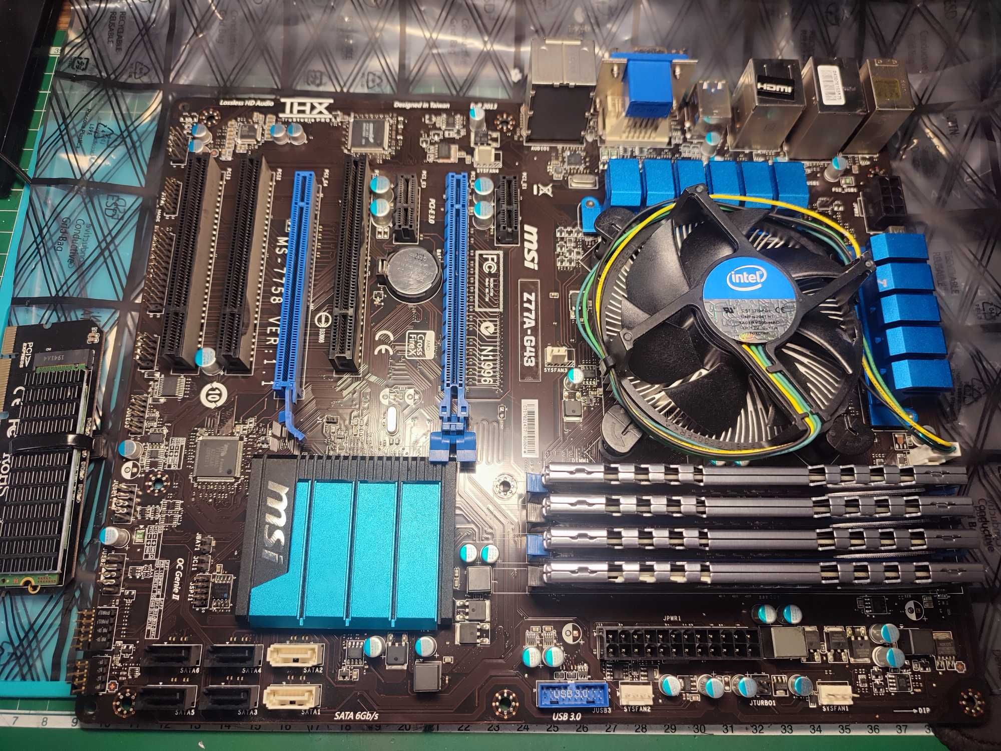 комплект ПК мать MSI z77+проц i7 3770K+ОЗУ 32Gb ddr3+ssd nvme 256Gb