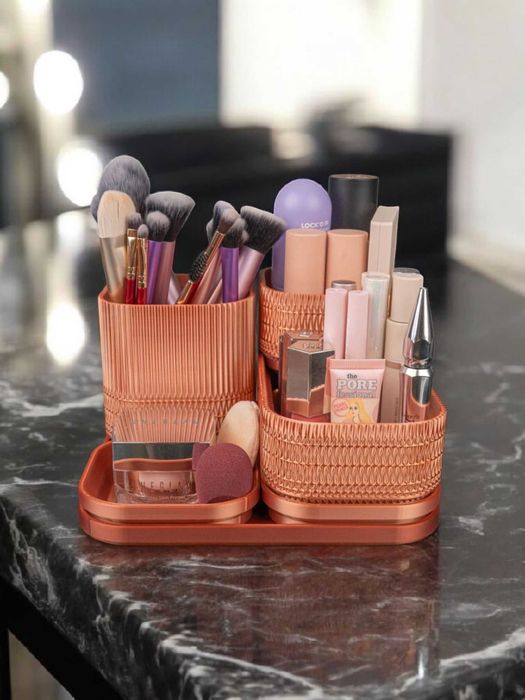 Modułowy Organizer na Kosmetyki "Chisel Chic"  Design w Kolorze Miedzi