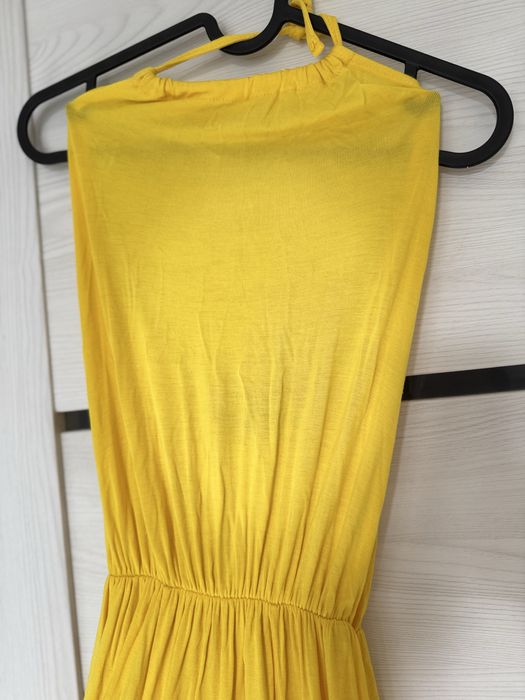 Żółta maxi długa sukienka nowa z metkami Boohoo letnia wakacyjna S/36