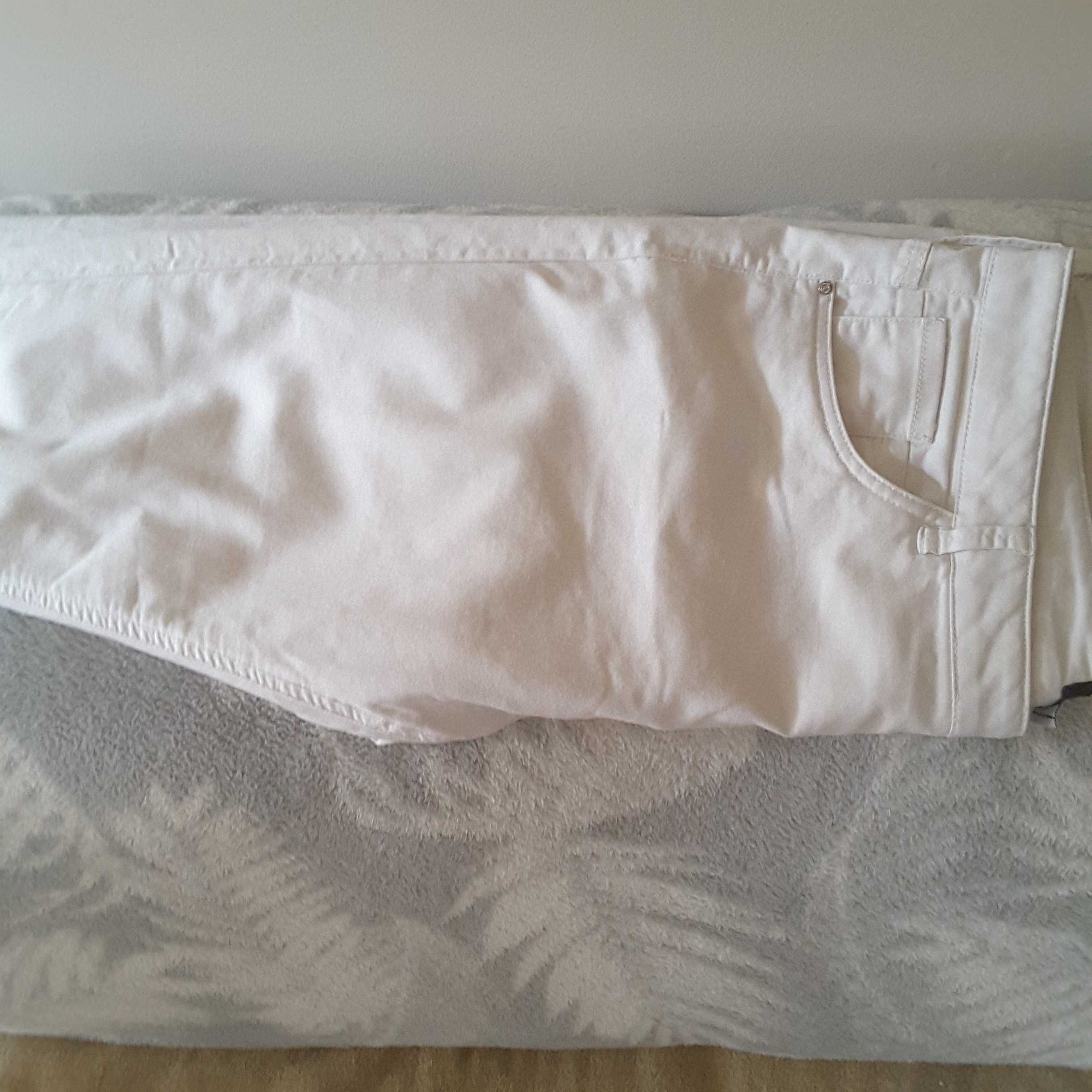 Denin bialy spodnie damskie dlugie rozmiar 48