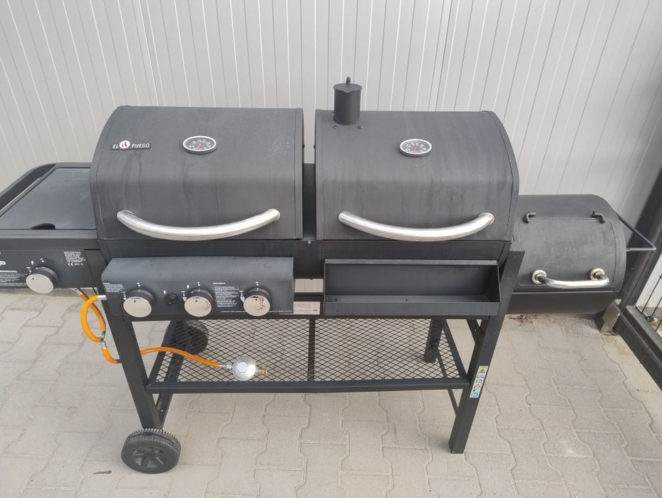 Grill Gazowy Węglowy 3w1 EL FUEGO SIERRA COMBIGRIL żeliwny ruszt+płyta