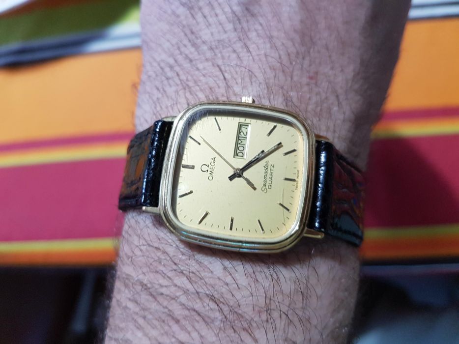 Relógio Omega Seamaster Quartz plaquê Ouro