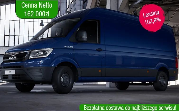 MAN TGE 3.180 4X2F SB  MAN Polska oferuje pojazdy dostawcze Next Level dostępne od ręki!