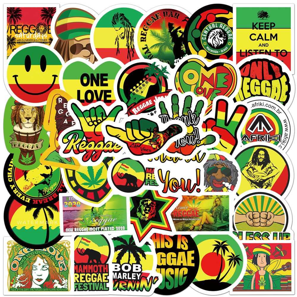 50 Autocolantes Reggae Bob Marley Música Etiquetas Adesivas