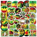 50 Autocolantes Reggae Bob Marley Música Etiquetas Adesivas
