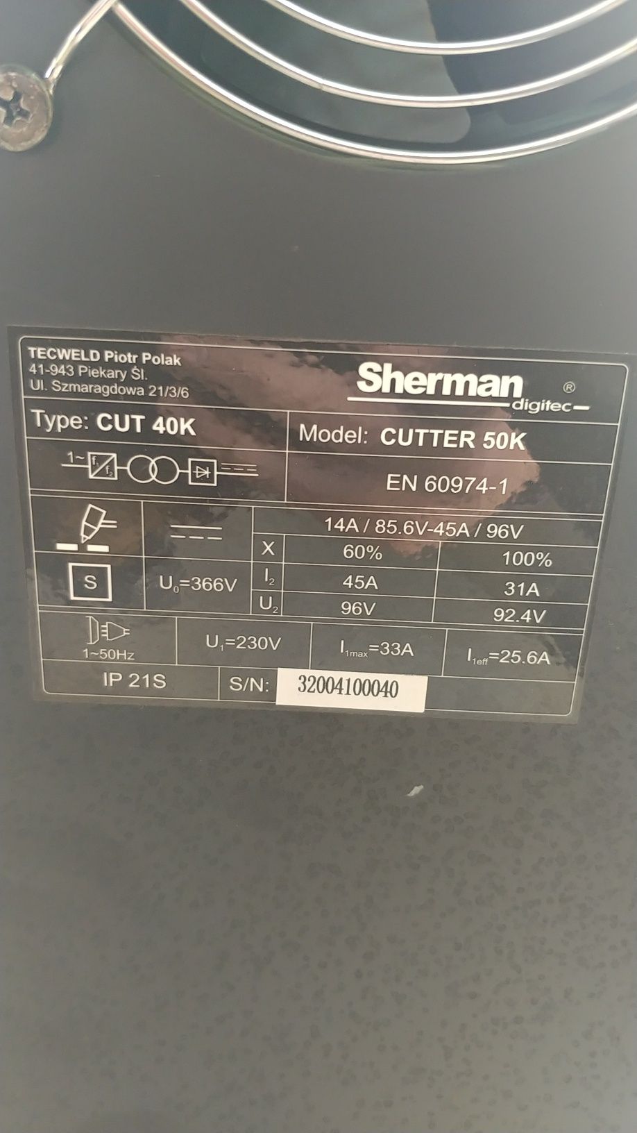 Sprzedam przecinarkę Sherman cutter50 z wbudowanym kompresorem