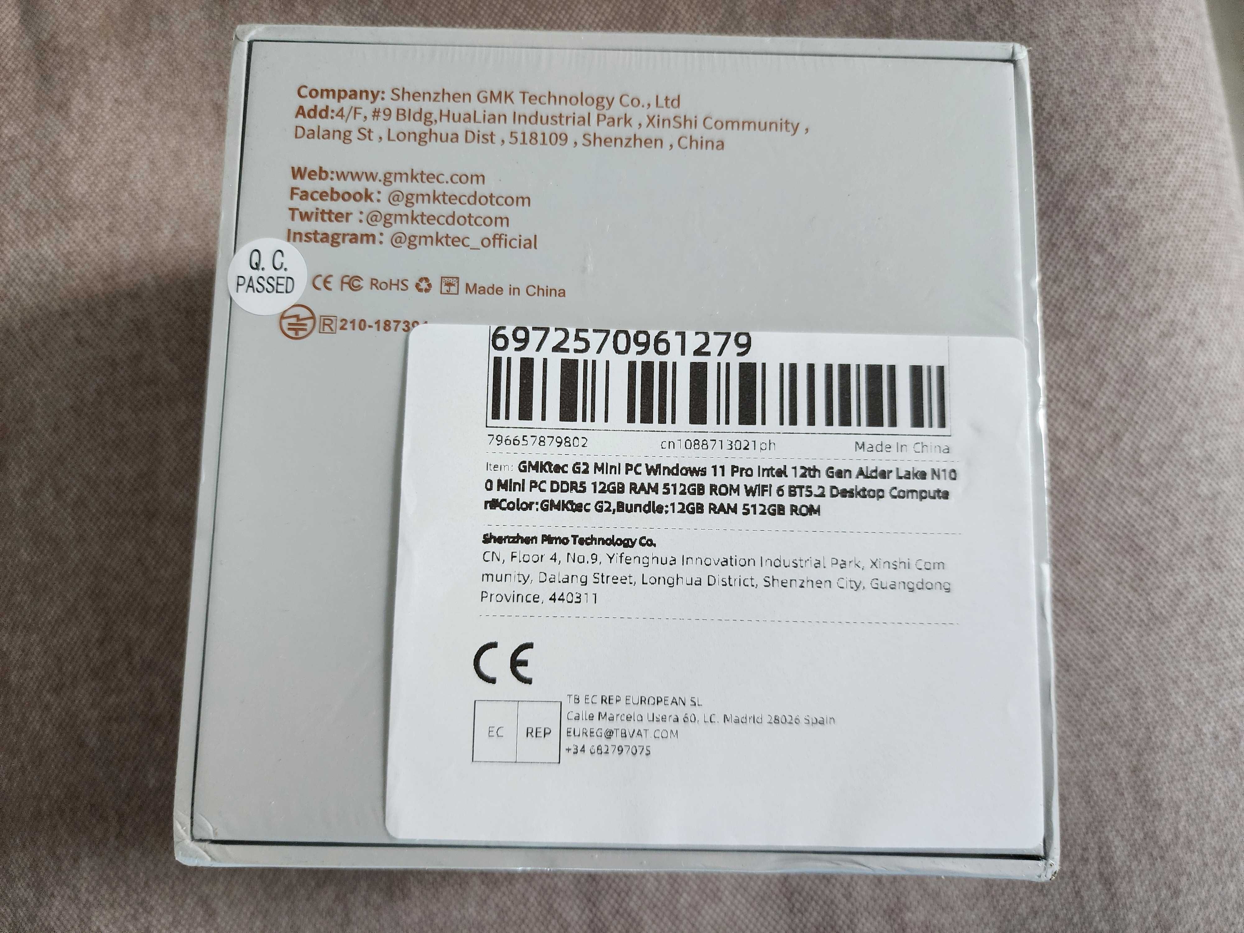 GMKtec G2 Mini Intel 12th Gen N100 Mini ПК DDR5 12GB/512GB SSD WiFi BT