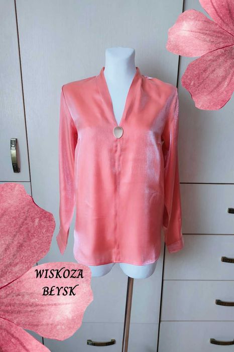 Bpc Selection NOWA pomarańczowa łososiowa bluzka 36 S wiskoza połysk