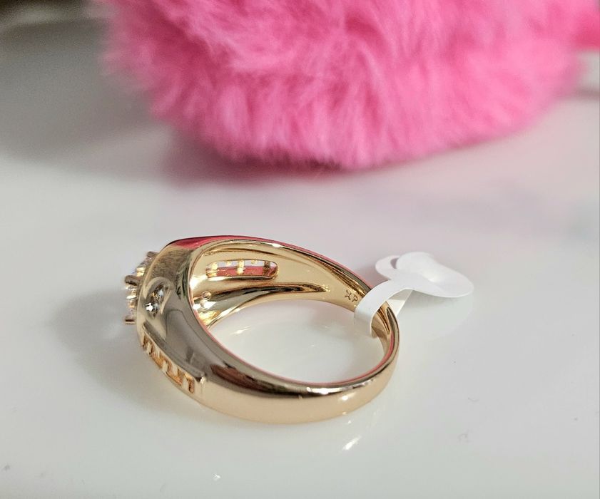 Pierścionek Złoty Xuping sygnet "grecki motyw " Stal 6 Usa