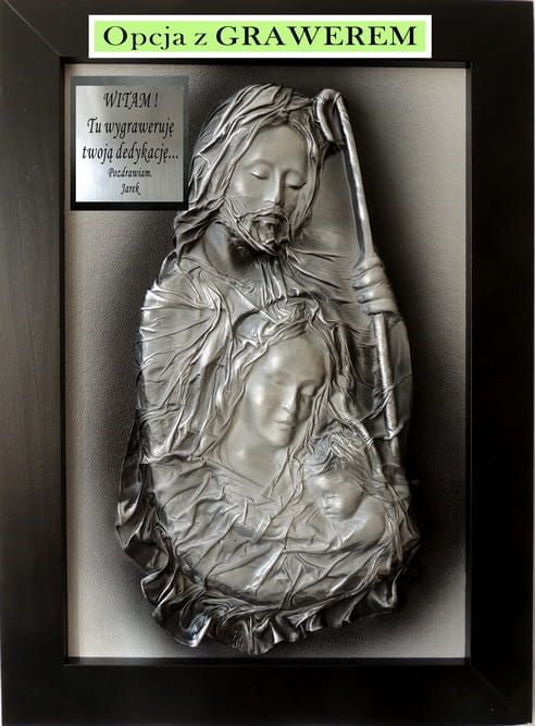 Nowoczesny, elegancki obraz ze skóry Świętej Rodziny + GRAWER