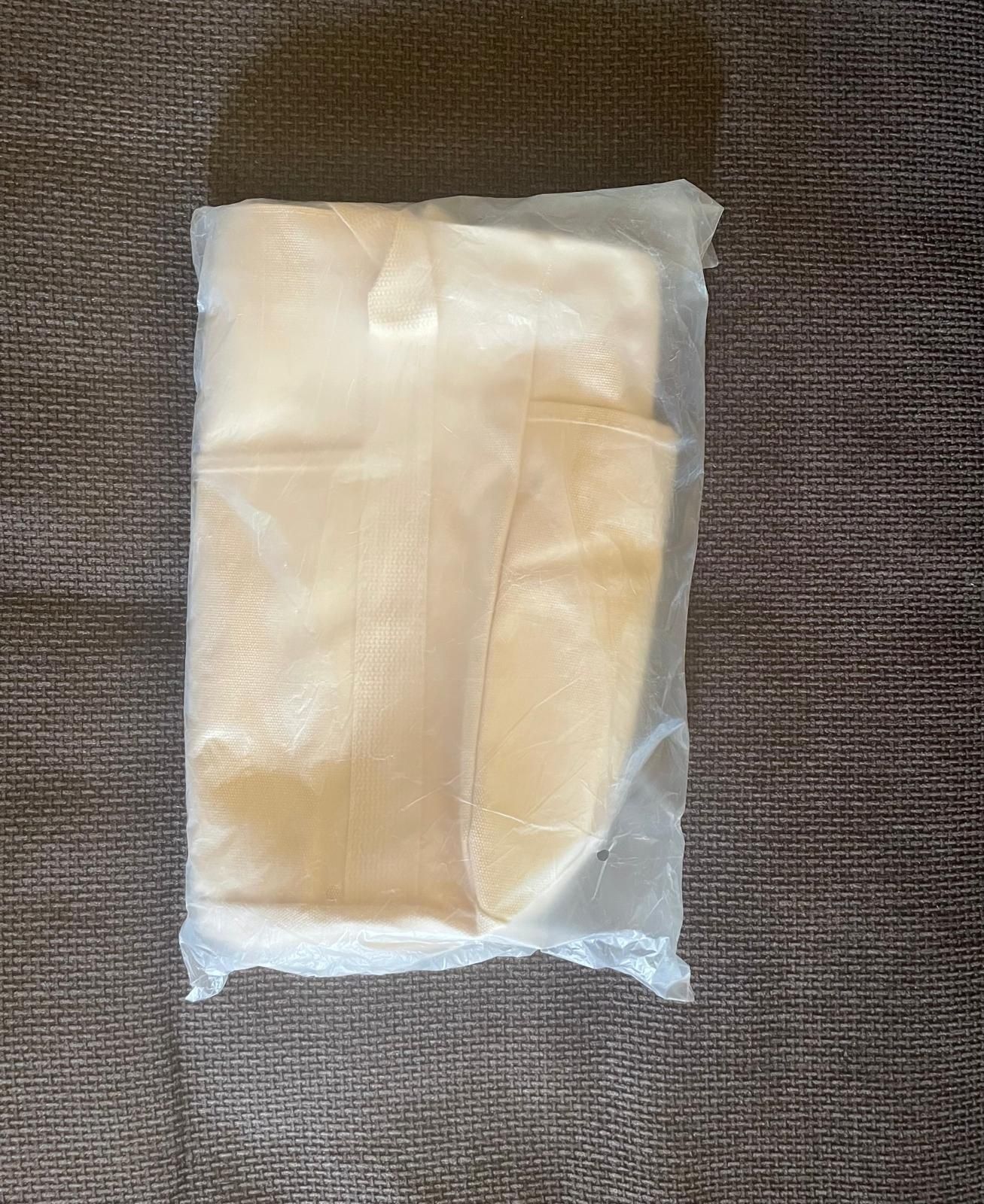 Torba materiałowa torebka na ramię plażowa z kieszeniami shopper beż