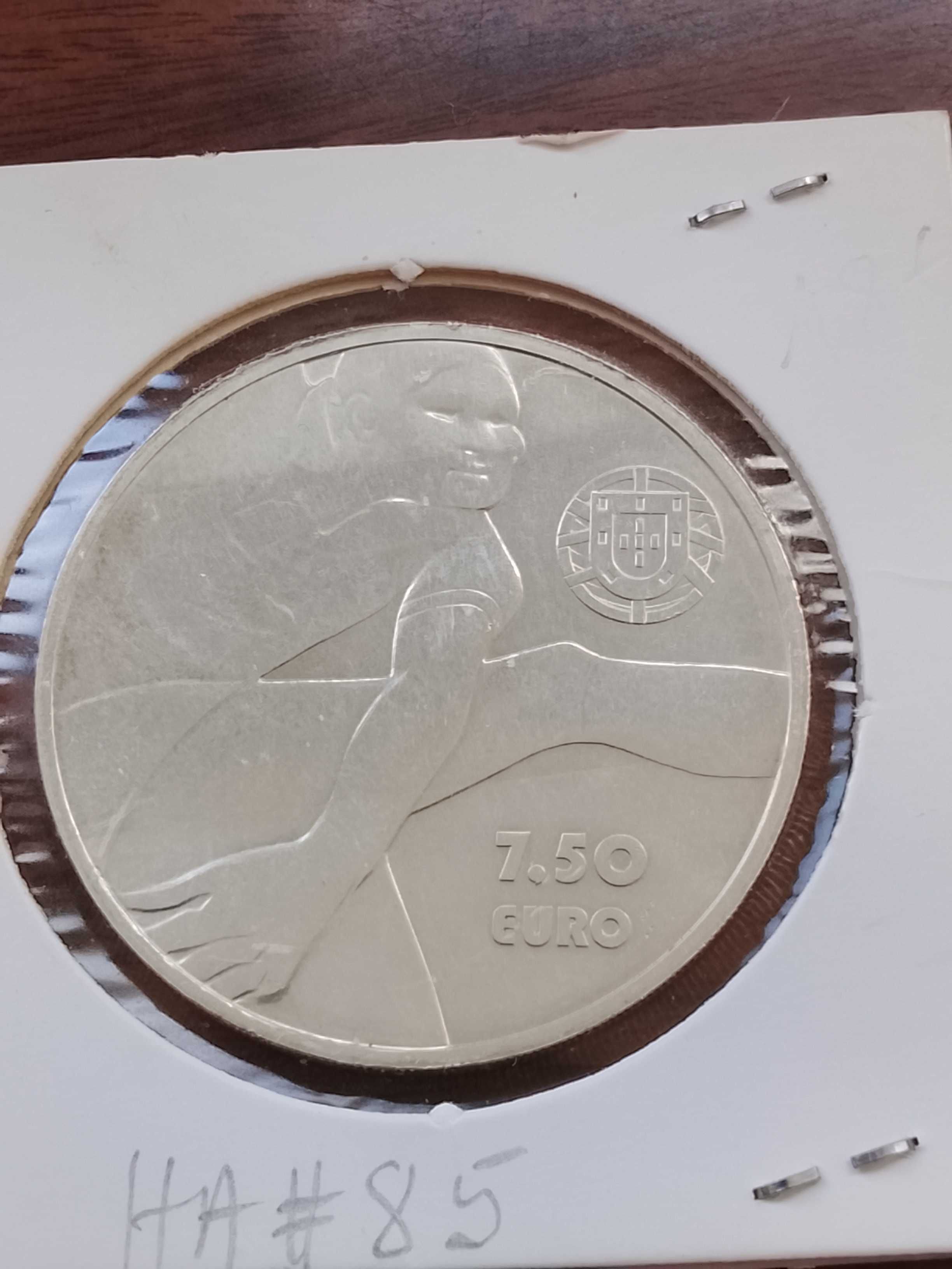 Moeda de 7.5 escudos de 2016, em Prata, do Eusébio